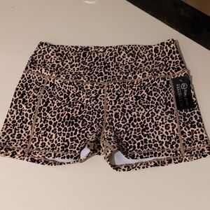 Ray Pose Leopard Print Athletic Shorts
